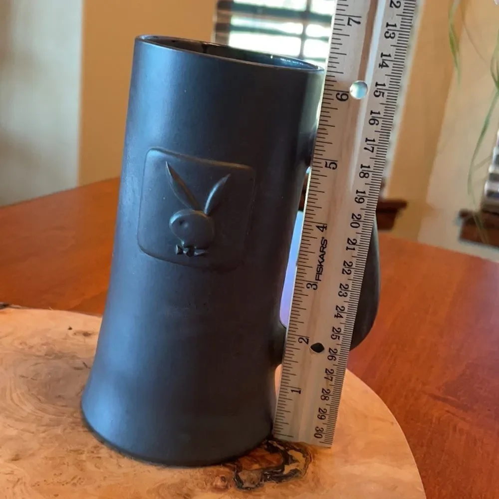Playboy Embossed Charcoal Frosted Stein